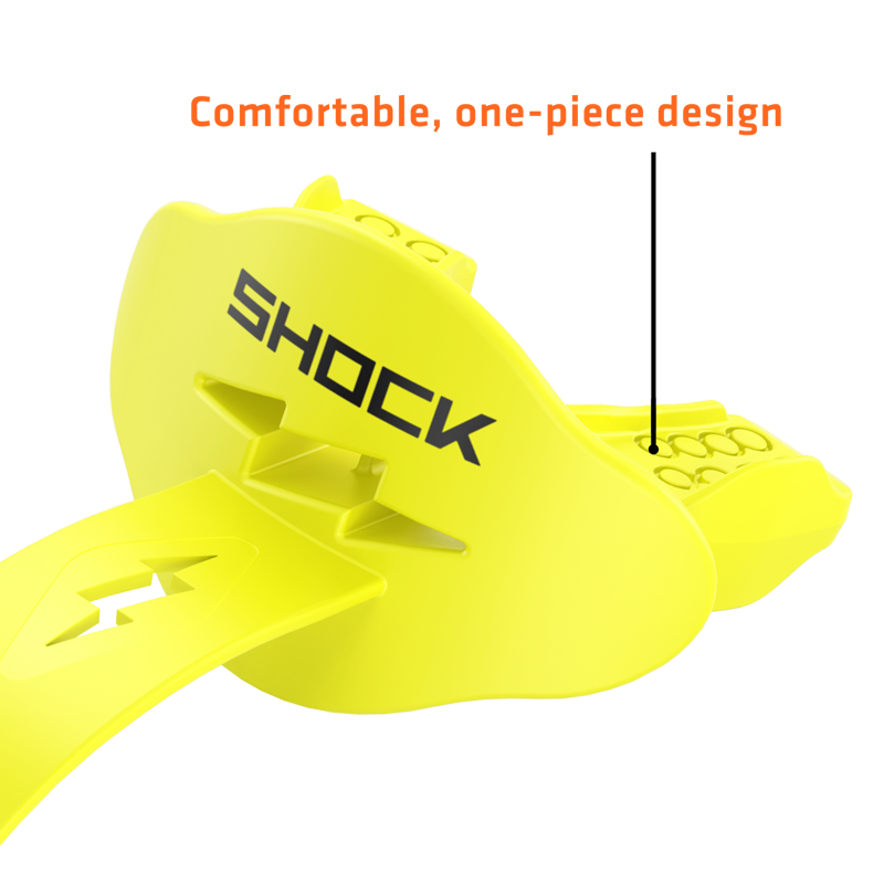 Football Lip Guard Shock Doctor Bolt Neon Yellow OSFA - Secure Fit & Breathable