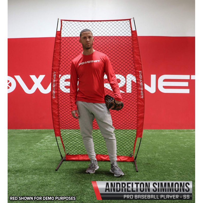 PowerNet I-Screen Pitching Protection Net - 7x4 ft (Black) for Baseball/Softball Batting Practice