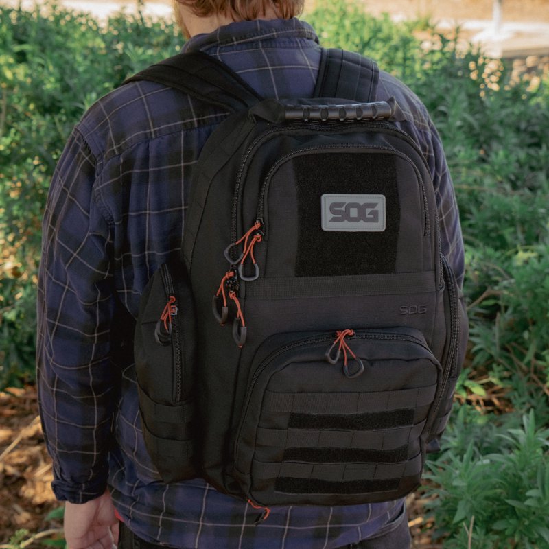 Military-Style Field Backpack with Pistol Compartments, 30.5L Black