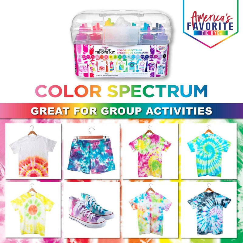 Tulip One-Step Tie-Dye Kit 20 Colors Rainbow Tub for Group Activity