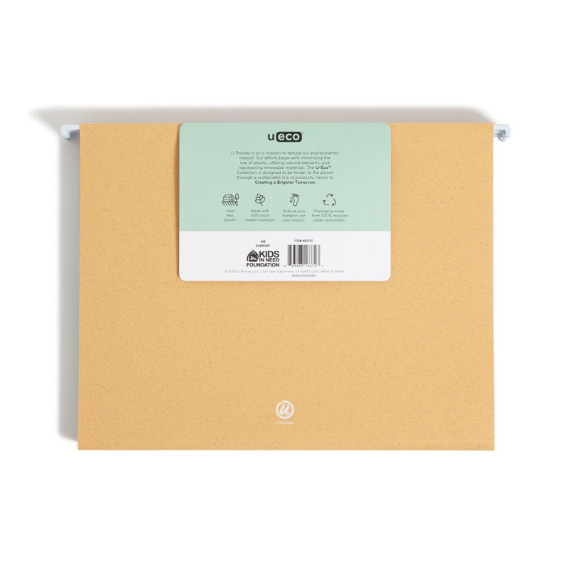 Eco-Friendly Hanging File Folders - Assorted Colors, 6 Pack, 8.5 x 11"