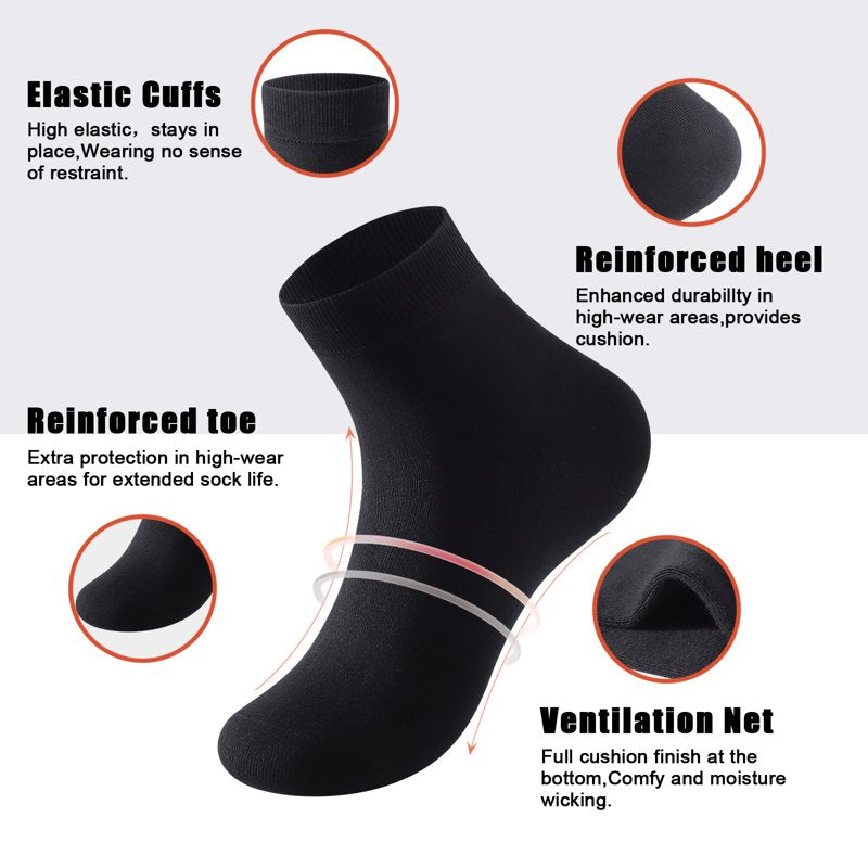 Women’s Cushioned Crew Socks 6-Pair Pack Moisture Wicking Odor Control Durable Gift Box