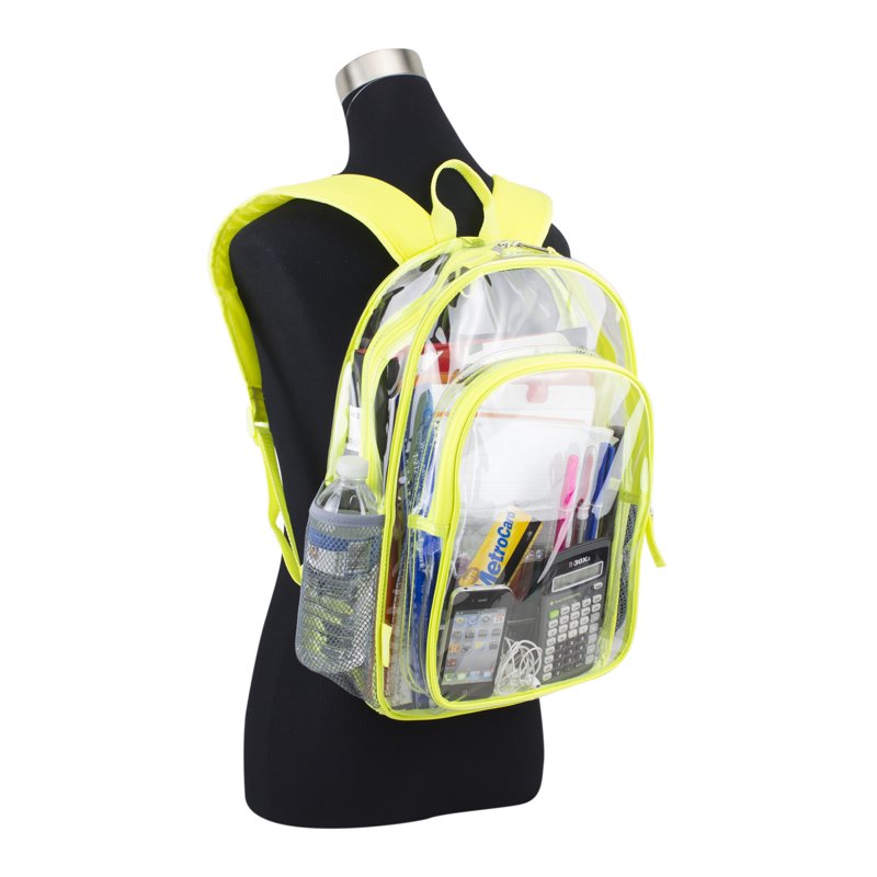 Unisex Clear Backpack & Drawstring Bag Set - Lightweight, Versatile Travel Gear
