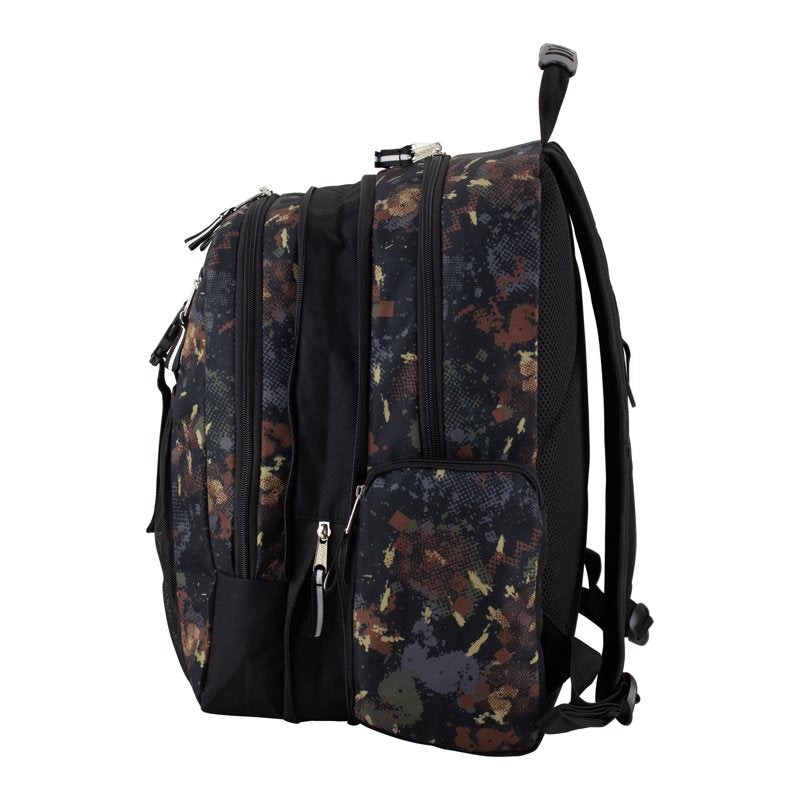 Unisex 19-Inch Recycled Expandable Backpack with Multiple Pockets and Water-Resistant Bottom