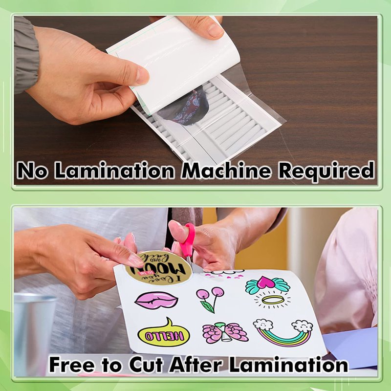 Self-Adhesive Laminating Sheets 9x12 Inch Clear Waterproof Protectors - 20 Sheets