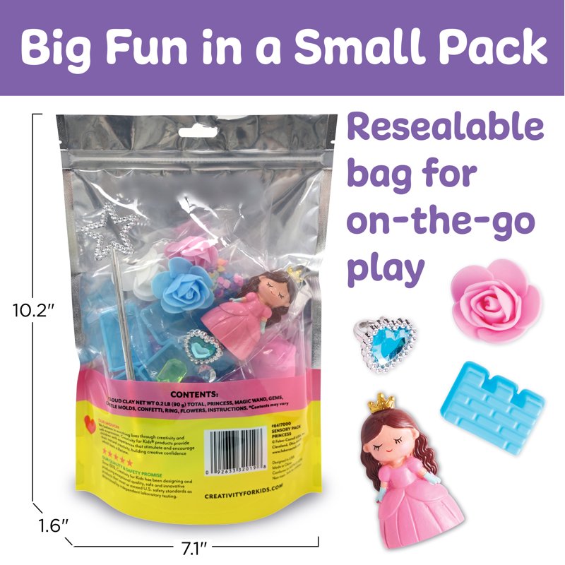 Sensory Toy Pack for Toddlers Princess Travel Toys & Crafts Kit