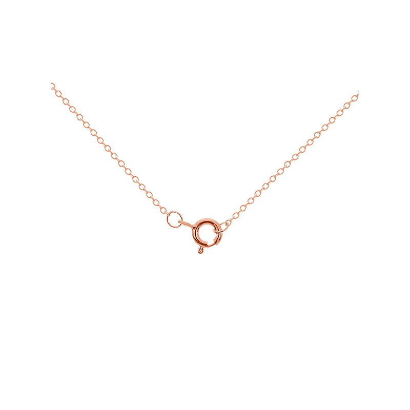 Sterling Silver Rose Gold Necklace with Morganite & Cubic Zirconia