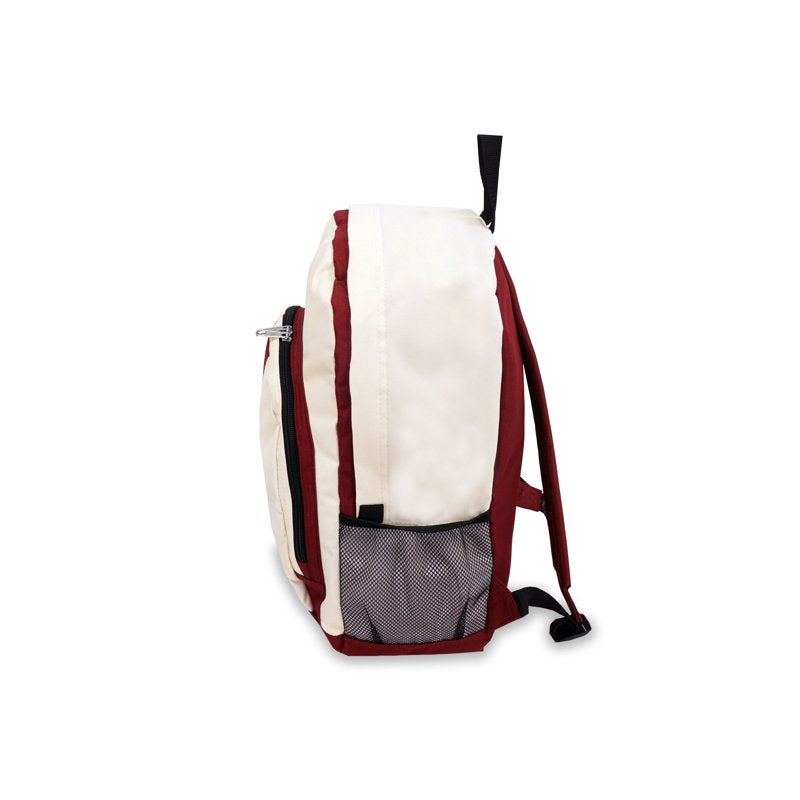 Unisex Backpack with Front & Side Pockets - Stylish Colorblocking, 17x5x11 Inches