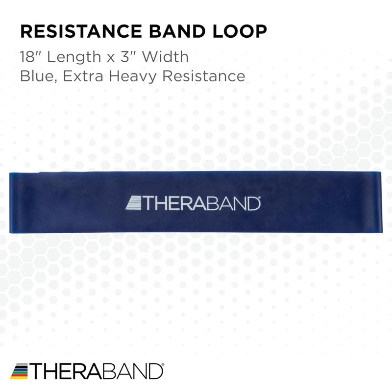Resistance Band Loop for Strength Training and Rehabilitation - 18 Inch Blue, Extra Heavy