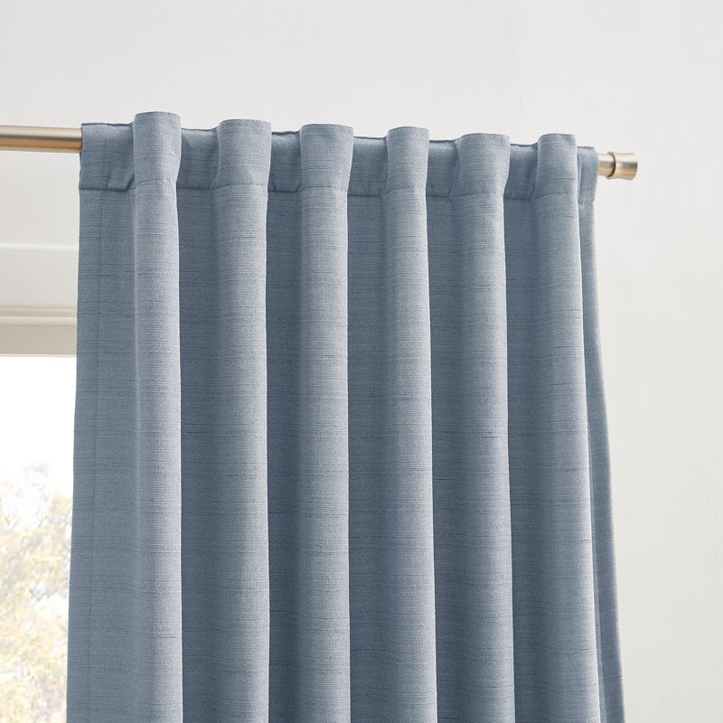 Blackout Linen Curtain Set - 2 Panels, Full Light & Noise Block, Thermal Insulation