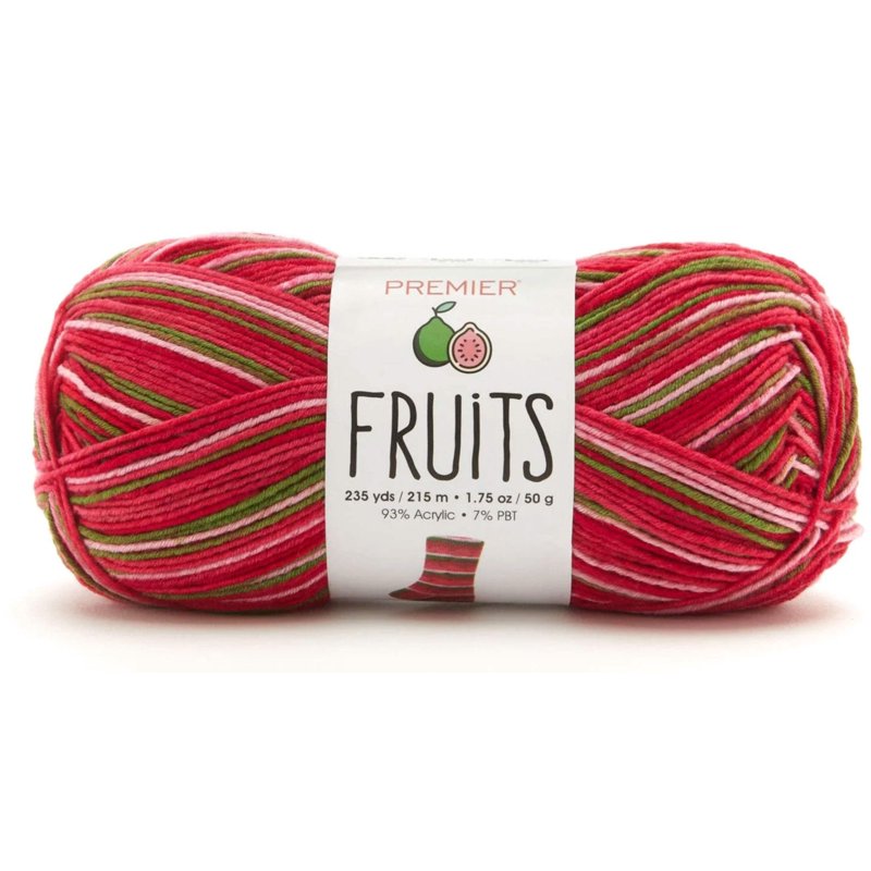 Fruits Self-Patterning Sock Yarn - Bright Colors, Acrylic & PBT Blend