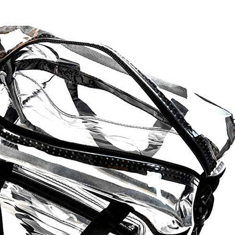 12-Inch Clear PVC Messenger Bag with Adjustable Strap - Heavy Duty See-Through Tote