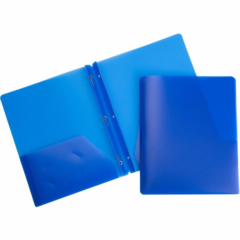3-Hole Punched Poly Portfolio Blue - Business & Office Storage