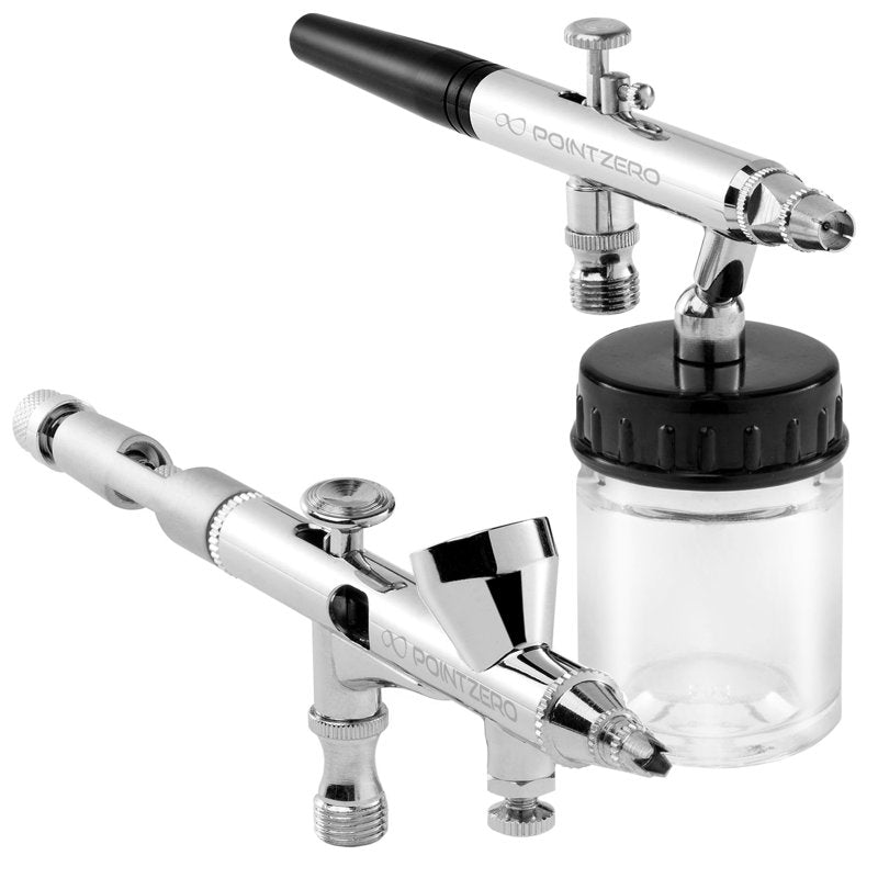 Dual-Action Airbrush Set with 2 Fine-Needle Airbrushes for Art & Crafting