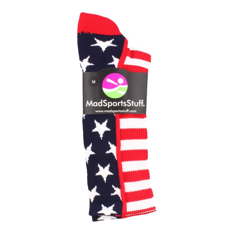 American Flag Crew Socks - USA Stars and Stripes Athletic Socks for All Sports