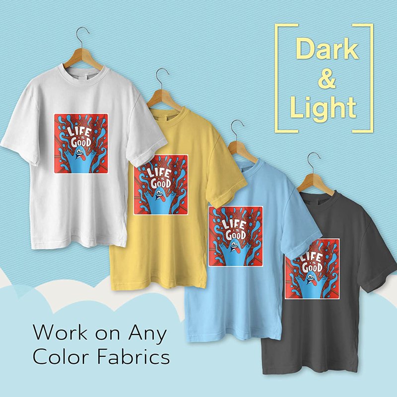 Inkjet Printable Iron-On Transfer Paper for Dark Fabrics - 30 Sheets