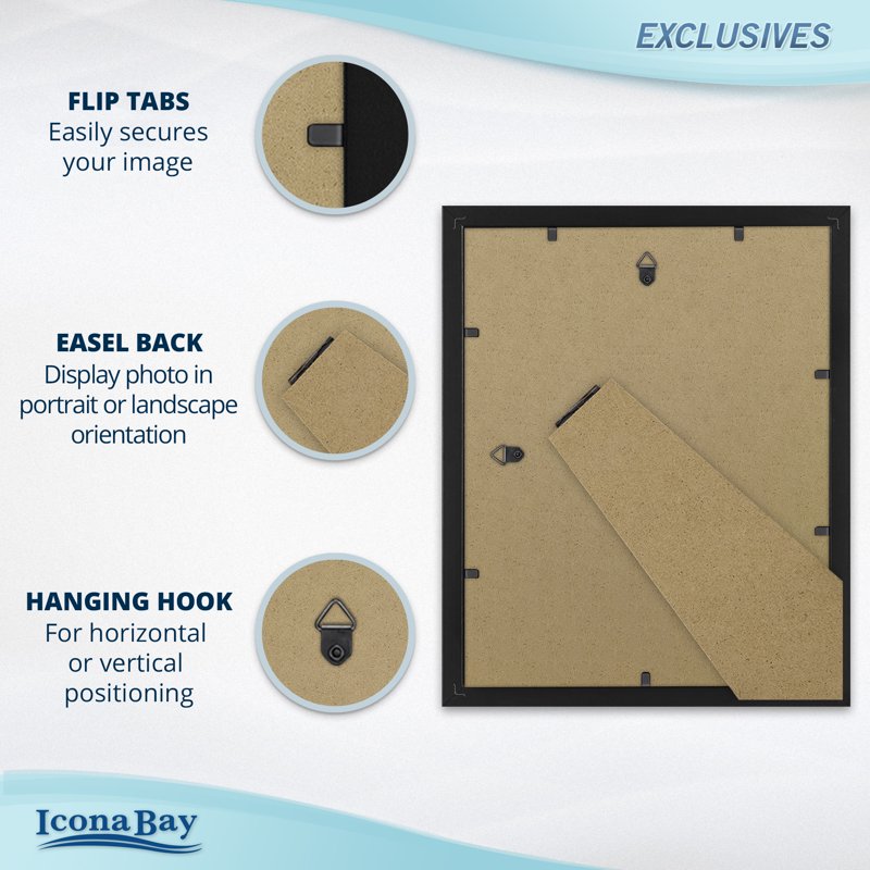 8.5x11 Black Diploma Frame Set - Modern Wall & Tabletop Certificate Frames