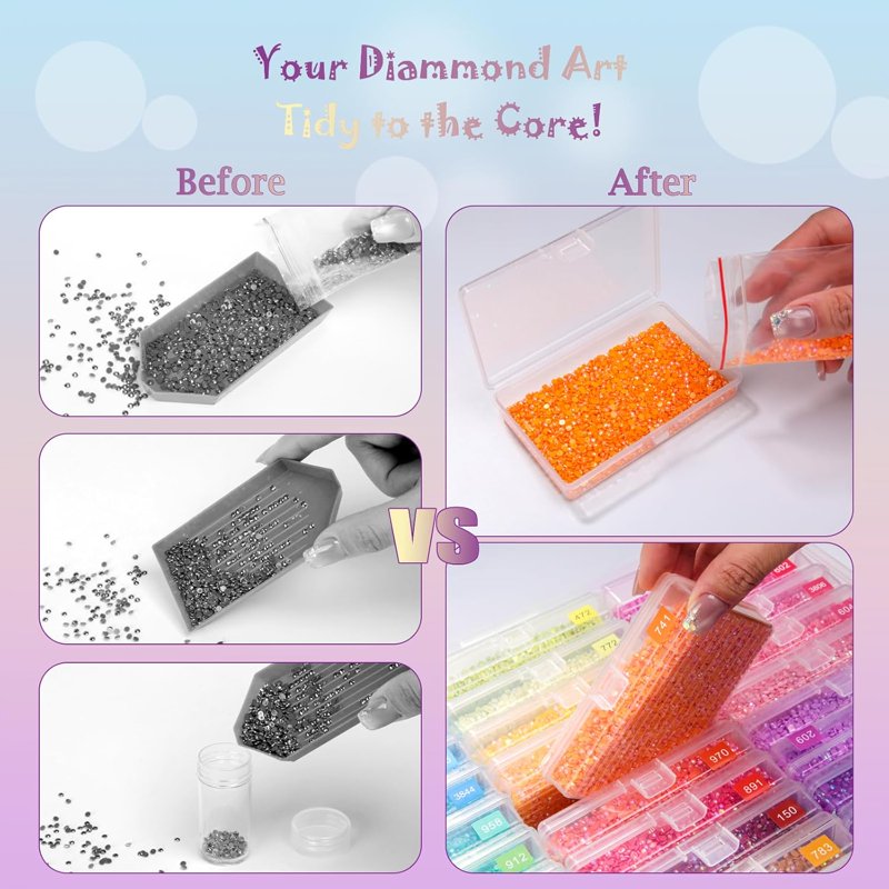 Diamond Painting Storage Case Set - 27 Reusable Containers & Lids for Crafts
