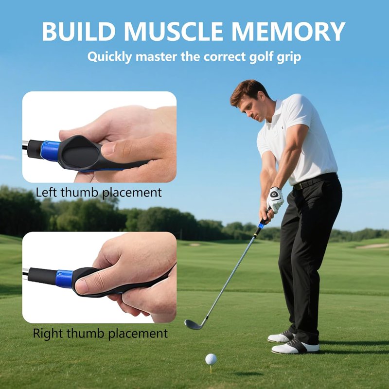 Golf Grip Trainer Kit for Correct Hand Position - Unisex Practice Aid