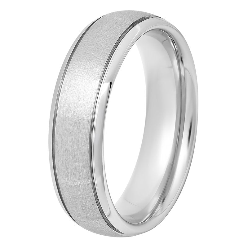Men's Tungsten Wedding Band 6MM Grooved Comfort Fit Ring - Durable & Stylish