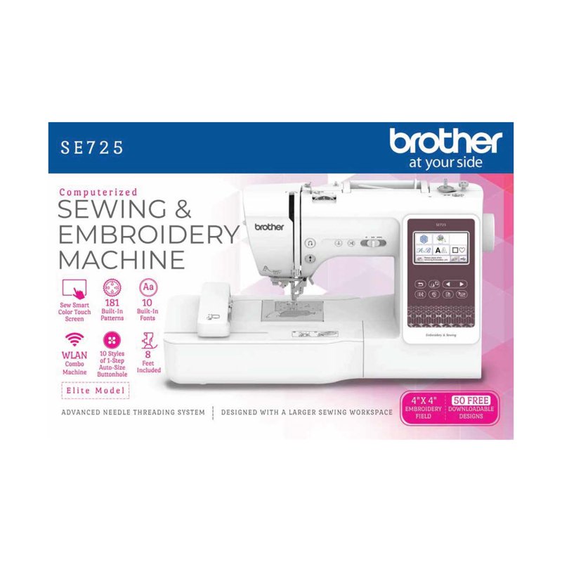 Brother SE725 Sewing and Embroidery Machine with 50 Free Designs, App Connectivity