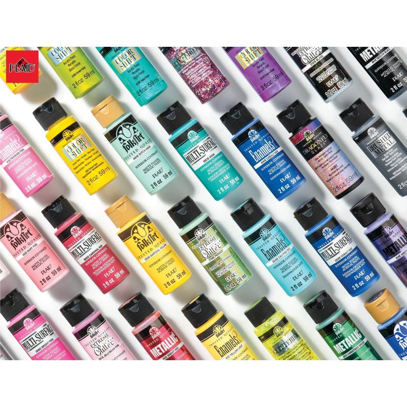 Glow-in-the-Dark Acrylic Paint Set - Matte Finish, 6 Colors, 12 fl oz