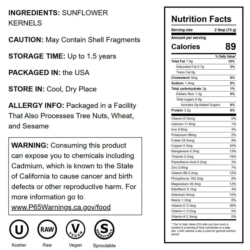 Raw Sunflower Seeds Bulk - Nutritious Vegan Snack & Cooking Ingredient