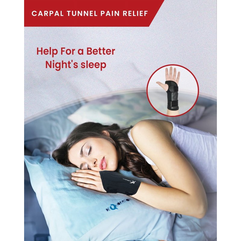 Adjustable Wrist Brace for Carpal Tunnel Support, Right or Left Hand, Large