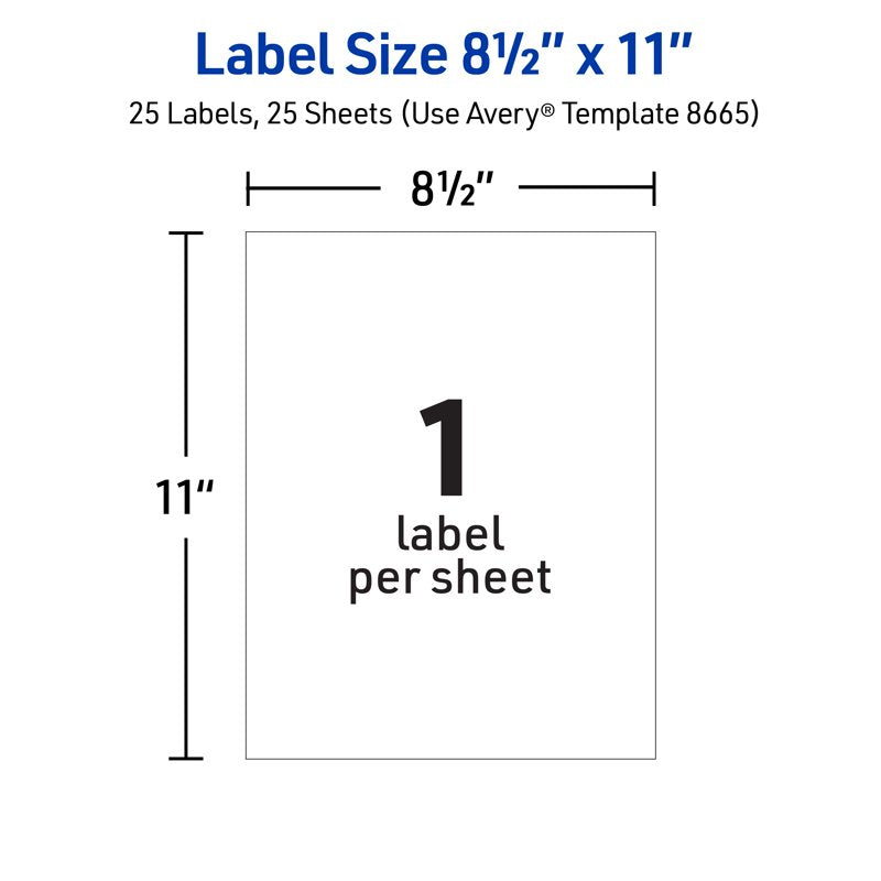Full Sheet Shipping Labels - Matte Clear, 8.5x11, Customizable Pack