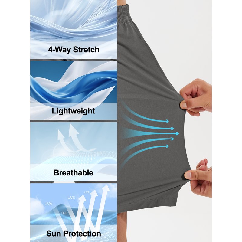 Men's 9-Inch Lightweight Golf Shorts with Stretch and Quick Dry - Breathable Workwear