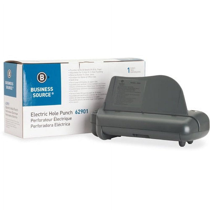 Electric 3-Hole Punch for Office Paper, Adjustable, Gray