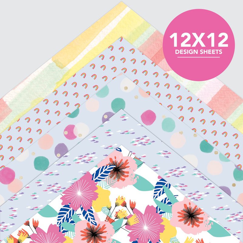 Pink Dreamland Scrapbook Paper Pad - 50 Sheets 12x12 inch Designs for Crafts & DIY