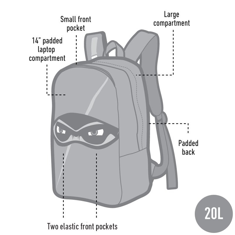 Kids Ninja Backpack with Multiple Compartments - School Bag for Boys & Girls