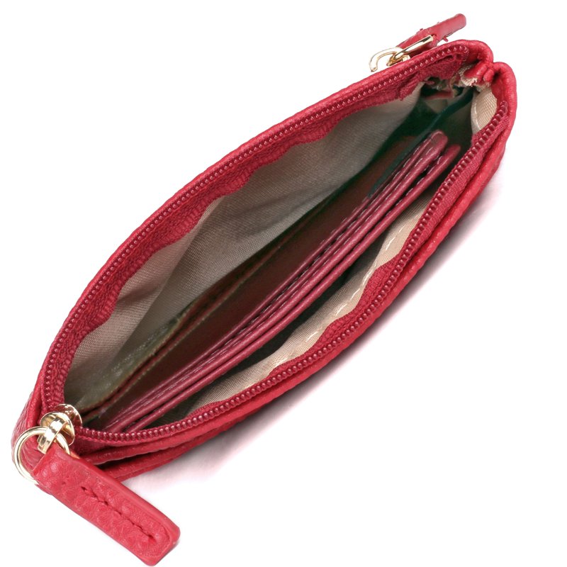 Women's RFID Coin & Card Case with Pebble Textured Vegan Leather - Multiple Colors