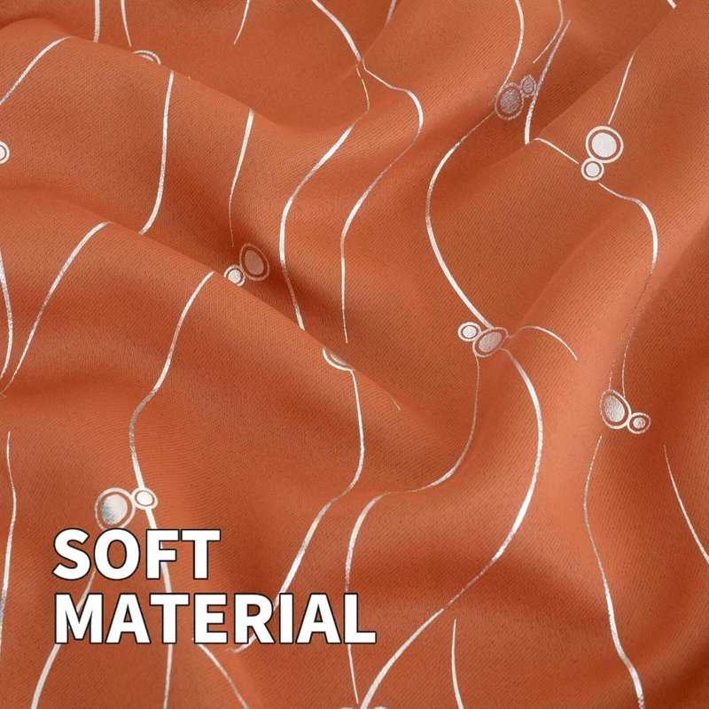 Blackout Curtains 84 Inch Length 2 Panels Set Thermal Insulated Wave Dot Print