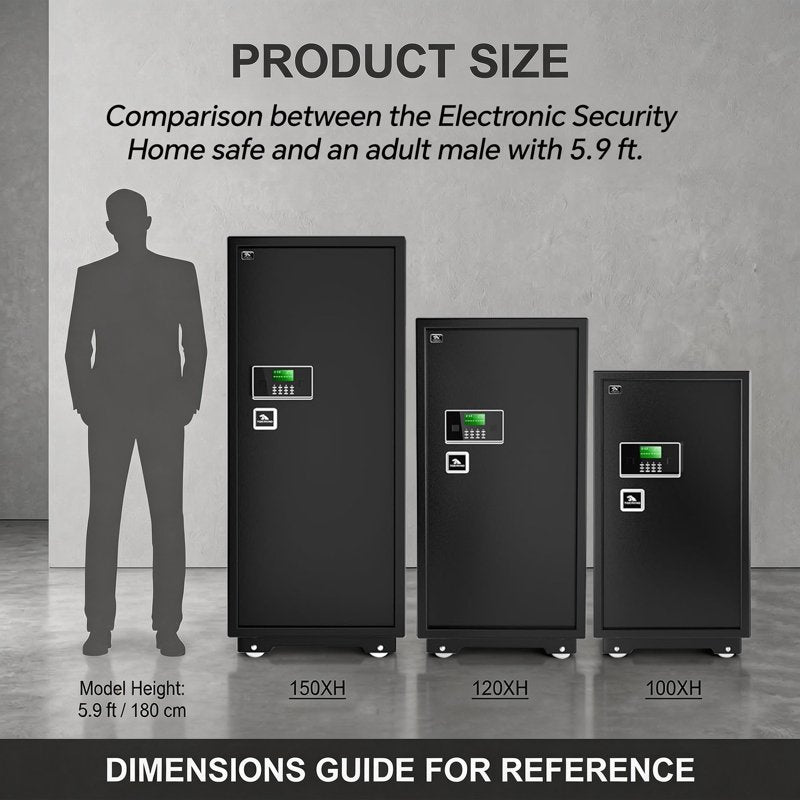 Large Security Safe Box with Digital Lock - 17.6 cu ft Wall Mount Home & Office Safe