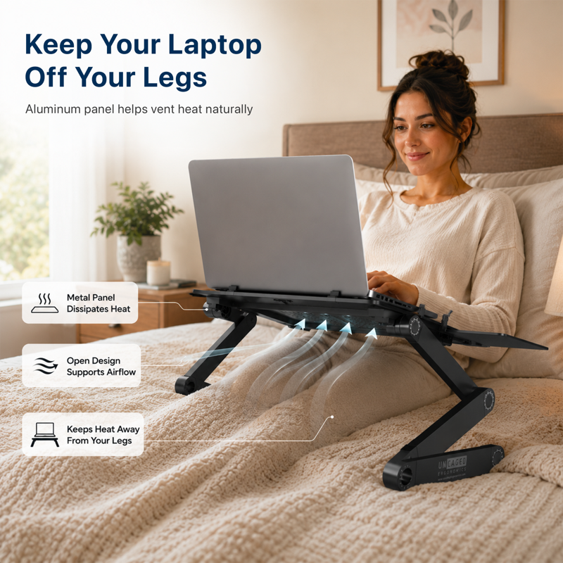 Adjustable Laptop Stand and Lap Desk with Mouse Pad for Bed Couch Desk