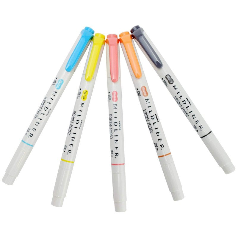 Double-Ended Highlighter Set - 5 Soft Color Markers for Creative & Study Use