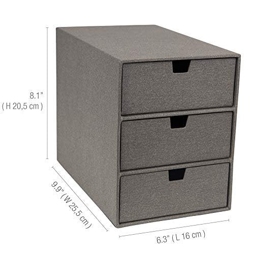 Heavyweight Recycled Fiberboard 3-Drawer Desktop Organizer for Office & Makeup
