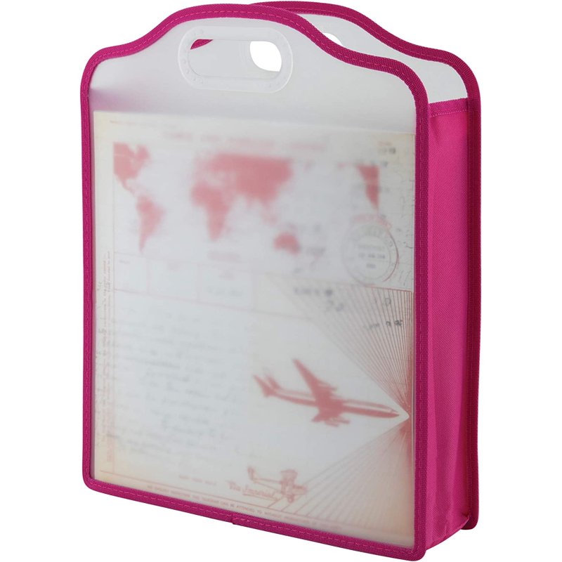 Pink Paper Folio for 12x12 Inch Paper Storage - Sturdy & Portable Organizer