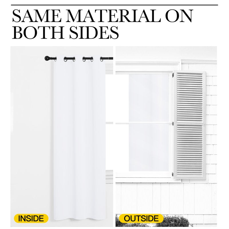 Blackout Curtains Set of 2 for Living Room - Thermal Insulation & Noise Reduction