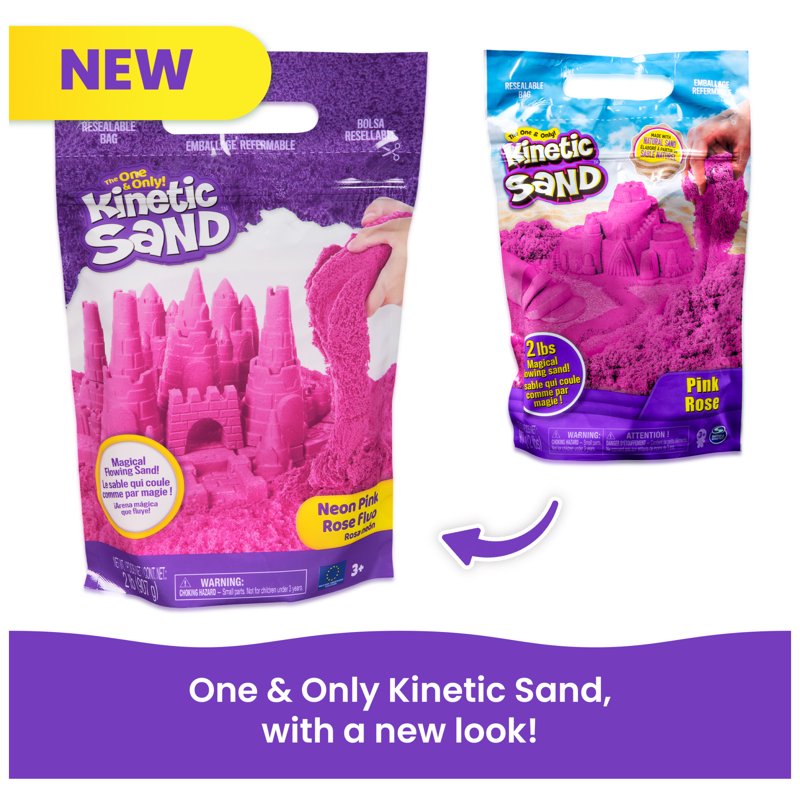 Kinetic Sand Sensory Play Sand Pink 2 lb Reusable Moldable Kids Toy