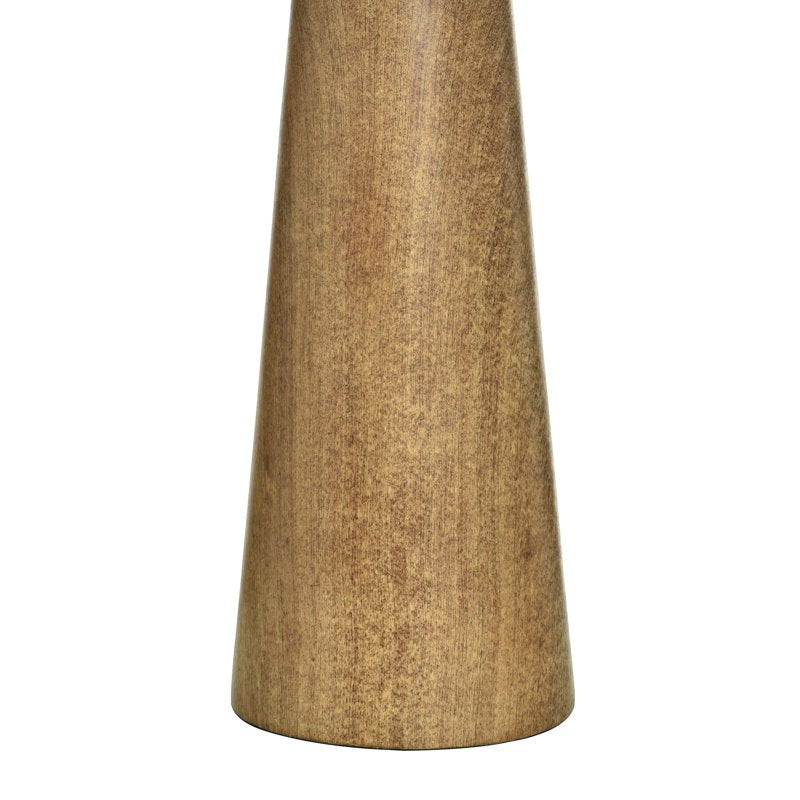 Wood Grain Finish Table Lamp with Pleated Shade - 23 Inch Indoor Decor Light
