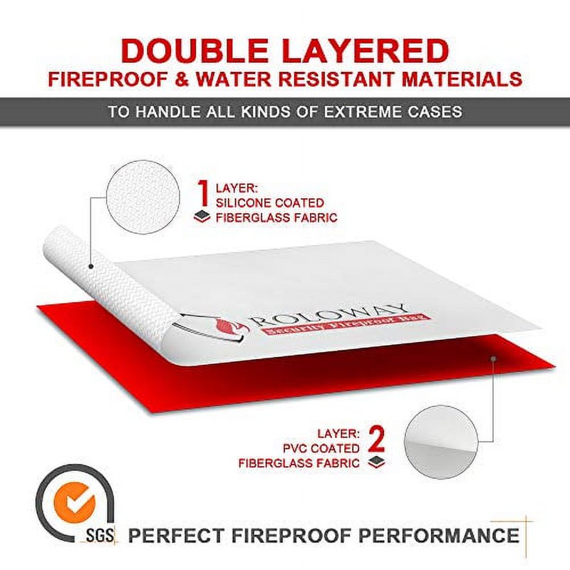 Large Fireproof Water-Resistant Document & Valuables Bag - 15x12x5 inches