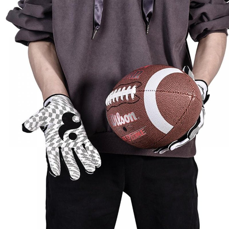 Youth Football Gloves Silicone Grip Receiver Gloves for Kids with Super Stick Ability