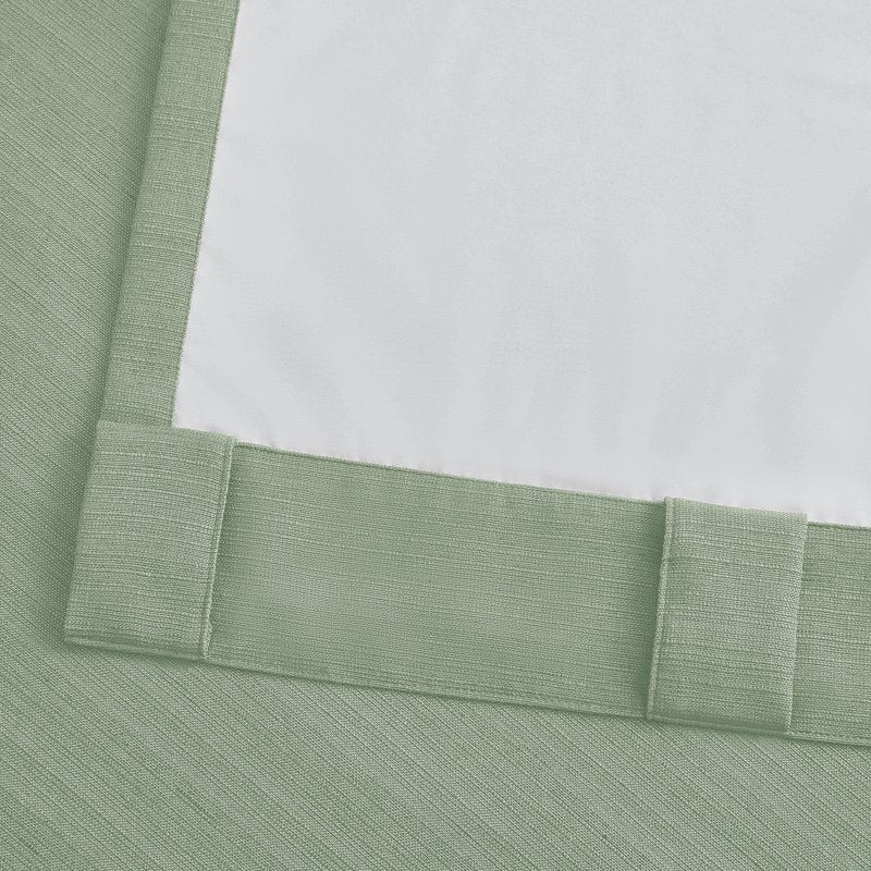 Blackout Linen Curtain Set - Room Darkening Privacy Window Treatments
