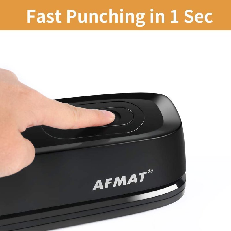 Electric 3-Hole Puncher for Office Paper, 20 Sheet Capacity, Battery or AC Powered