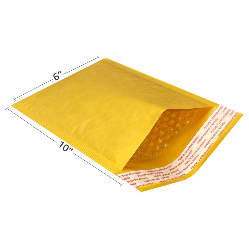 Self-Sealing Kraft Bubble Mailers 6x10 Inches Pack of 250 - Protective Shipping Envelopes