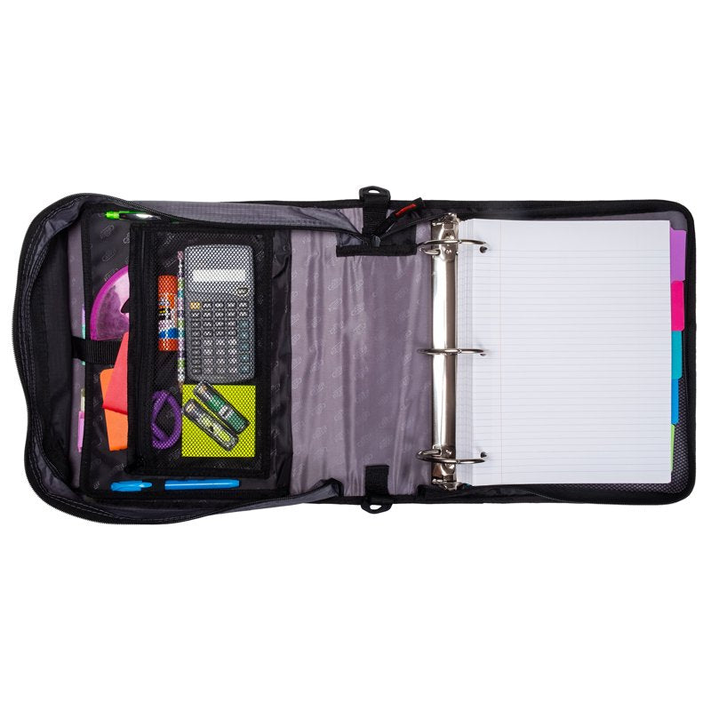 Zip Binder with 5-Subject File, 3-Inch Capacity, Black Organizer