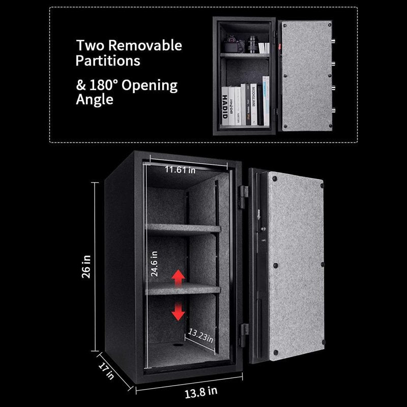 Large Fireproof Steel Safe with Digital Lock - 3.47 Cu Ft Home & Office Security Safe